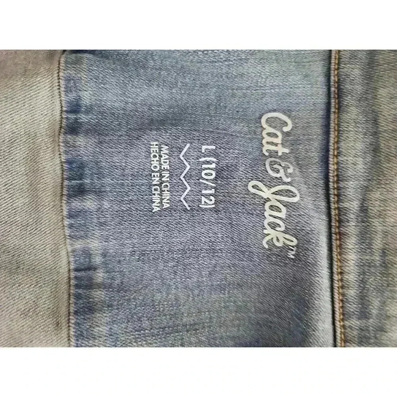 Cat And Jack Light Blue Long Sleeve Button Up Chest Pockets Denim Jacket - Picture 6 of 7